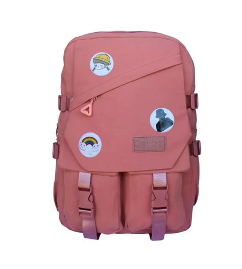 MOCHILA JUVENIL ESCOLAR CON INSIGNIAS-0