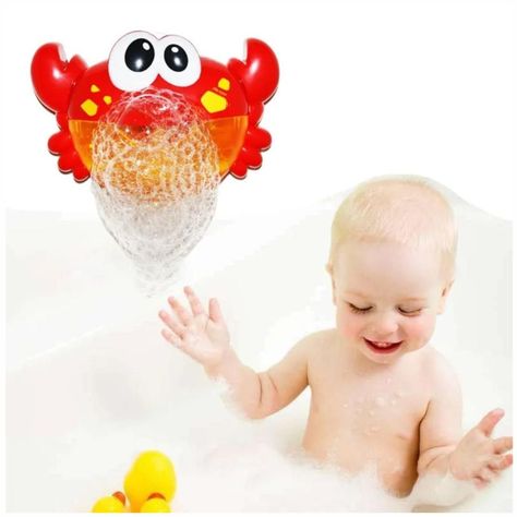 CANGREJO LANZA BURBUJAS MUSICAL JUGUETE DE BAÑO PARA NIÑOS-1
