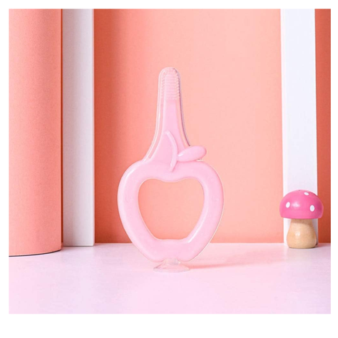 MORDEDOR DE SILICONA SUAVE DISEÑO DE MANZANA -0