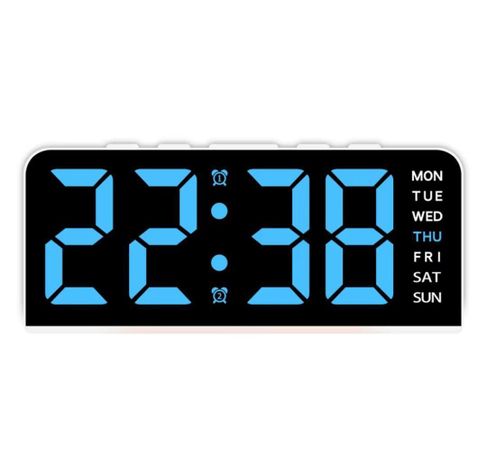 RELOJ DESPERTADOR CON CALENDARIO E ILUMINACION AZUL-0