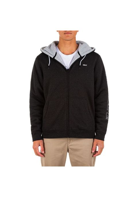 Poleron Zipper Fastlane Burrito Black Hurley-2