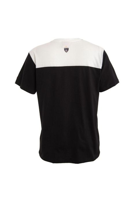 Polera Colo Colo Urbano Blanco y Negro Escudo Front-2