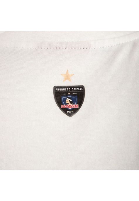 Polera Colo Colo Urbano Blanco y Negro Escudo Front-3