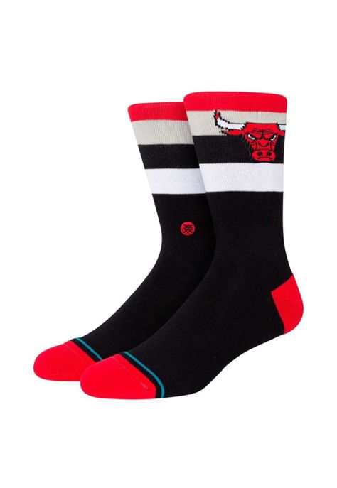Stance Sock Bulls Crew Black Red-0