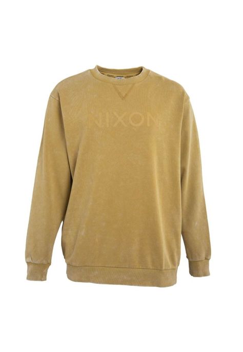 Poleron Men Crew Mustard Logo Front-0