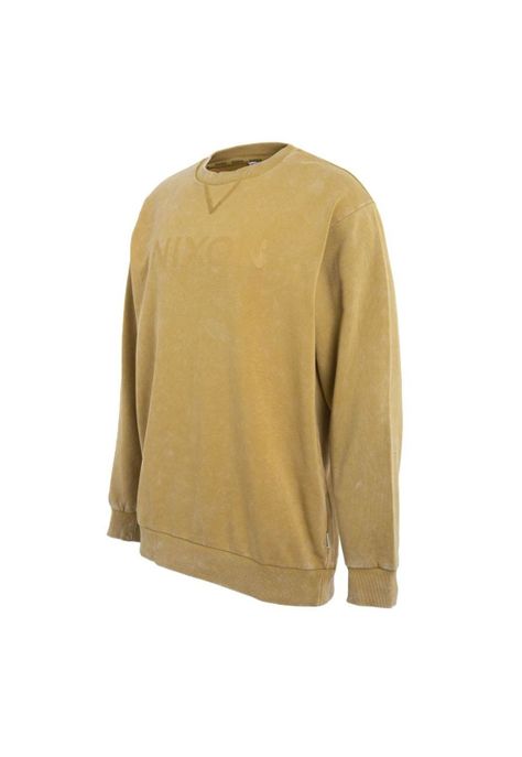 Poleron Men Crew Mustard Logo Front-1