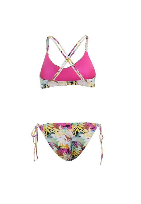 Bikini Straps White Leaves Multi-2
