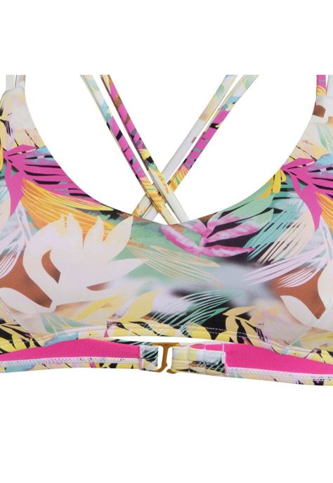 Bikini Straps White Leaves Multi-3