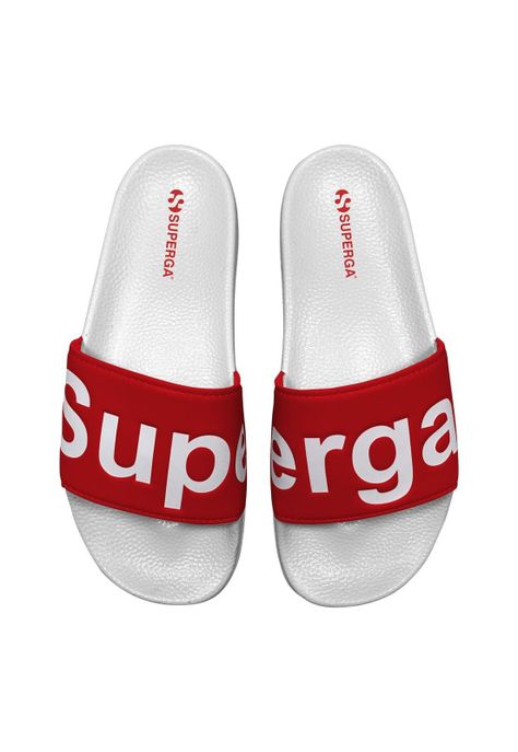 Sandalia 1908 Slides Polysoft White Red Superga-0