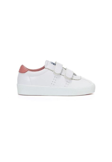 Zapatilla Kids 2843 Club S Strap Vegan White Pink Dusty-0