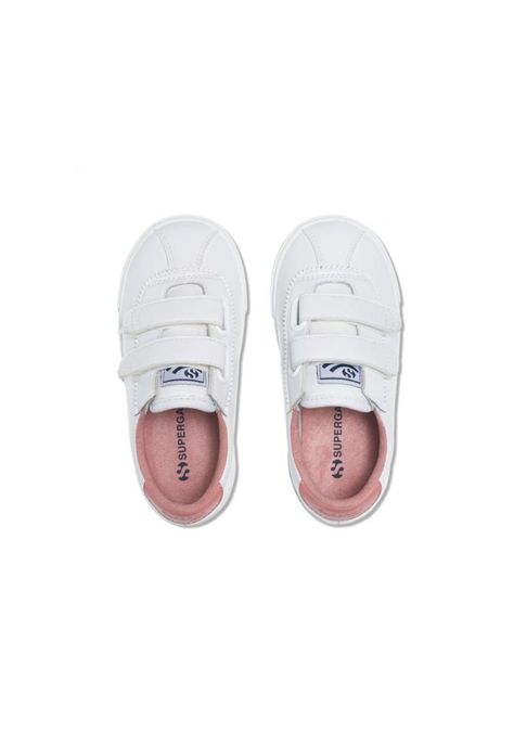 Zapatilla Kids 2843 Club S Strap Vegan White Pink Dusty-3