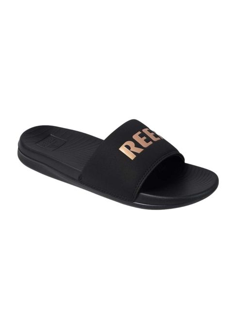 Sandalia Women One Slide Black Gold-0
