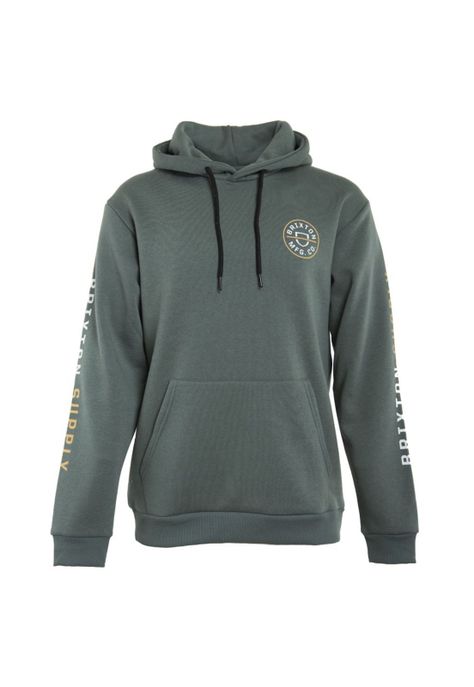 Poleron Men Hoodie Logo Green Light Yellow-0