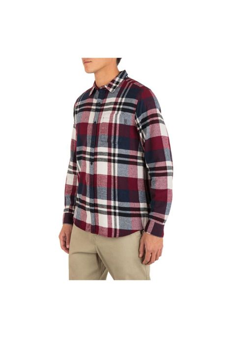 Camisa Portland Organic Truerd Burgundy-3