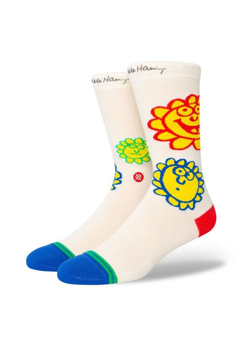 Stance Sock Unisex Happy fields off white-0