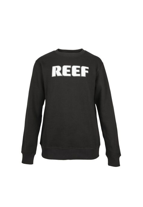 Polerón Men Crew Black Logo White-0