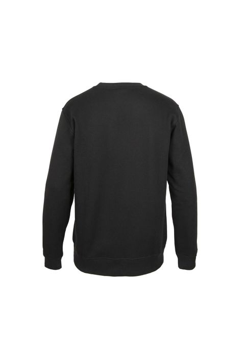 Polerón Men Crew Black Logo White-1