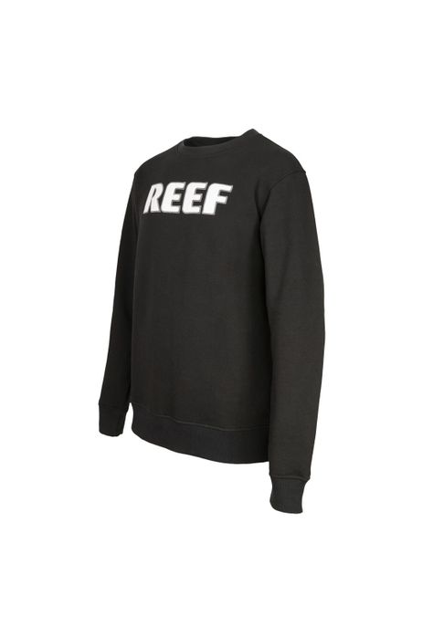 Polerón Men Crew Black Logo White-2
