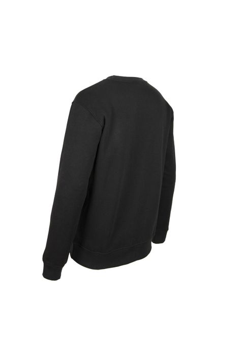 Polerón Men Crew Black Logo White-3