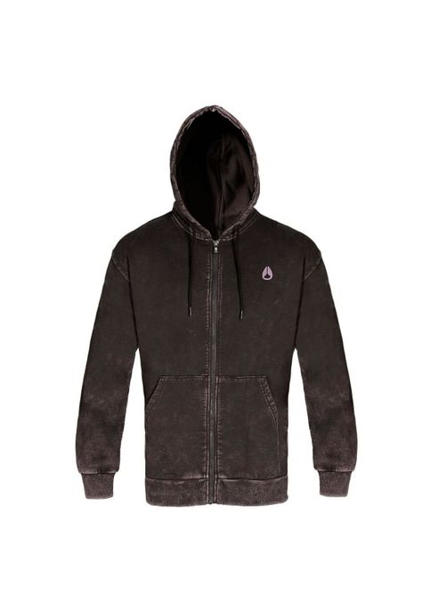 Poleron Men Full zipper "No Time To Stop" Black-0