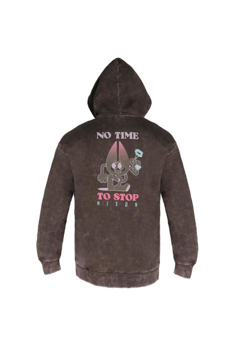 Poleron Men Full zipper "No Time To Stop" Black-1