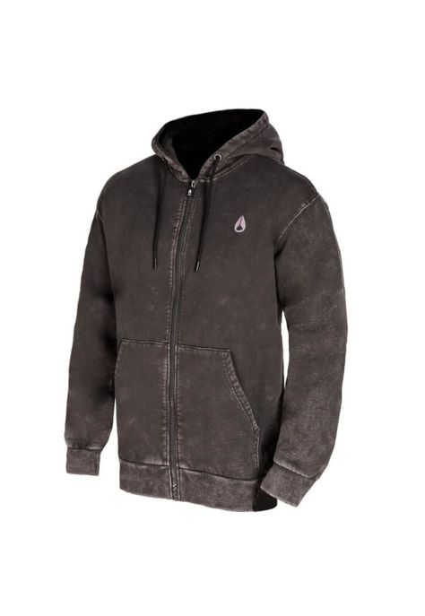 Poleron Men Full zipper "No Time To Stop" Black-2
