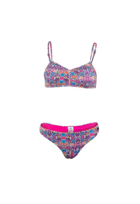 Bikini Purple Flowers Print-0