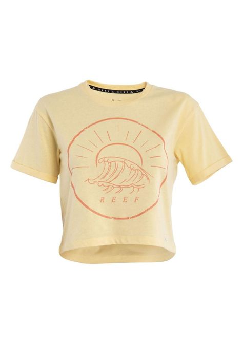 Polera Kids Crop Top Yellow Wave-0