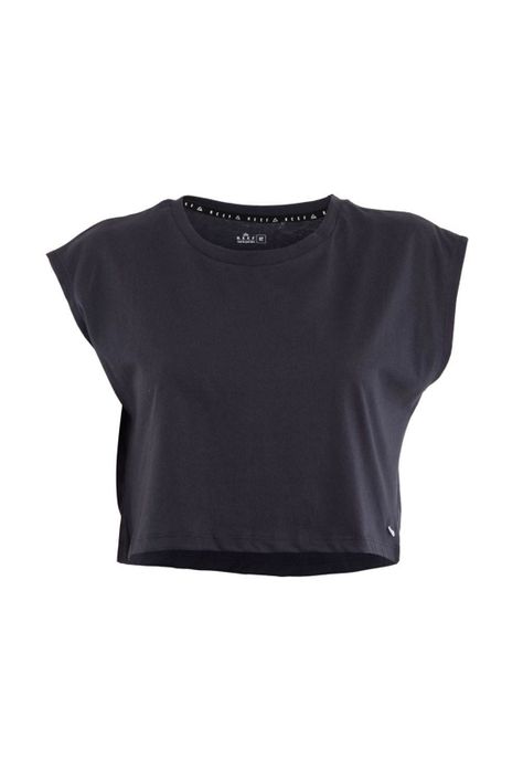 Polera Kids Crop Top Dark Grey Palm California-0