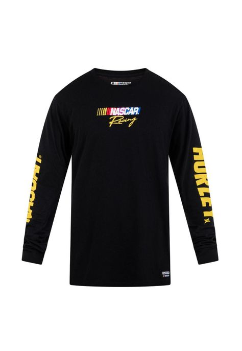 Polera Manga larga Flame Nascar ls Negro-0