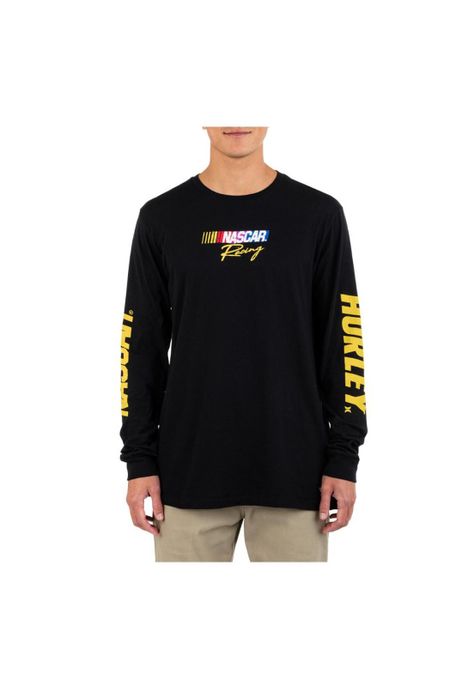Polera Manga larga Flame Nascar ls Negro-2