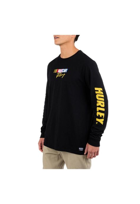 Polera Manga larga Flame Nascar ls Negro-4