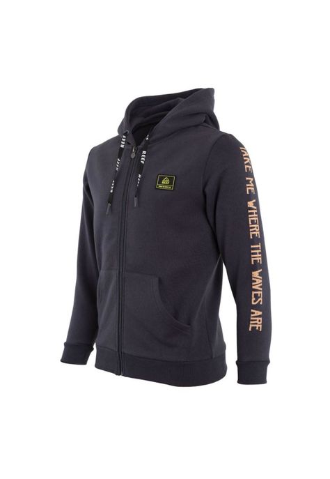 Poleron Full Zipper Kids Dark Grey Estampado-1