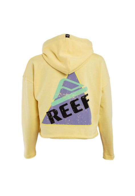 Poleron Crop Niña Yellow Print Back-2