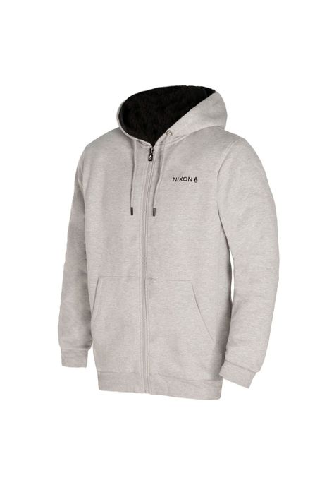 Poleron Men Full Zipper Grey Chiporro Black-4