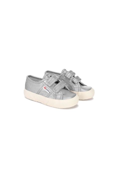 Zapatilla Kids 2750 Strap Metallic Canvas Grey Silver-1