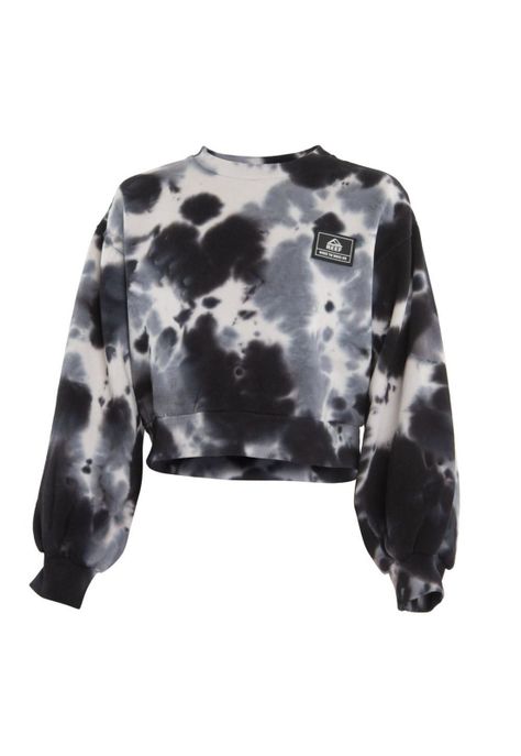 Poleron Girls Crop Black Grey White-0