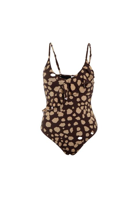 Traje de Baño Strap Ajustable Brown print-0