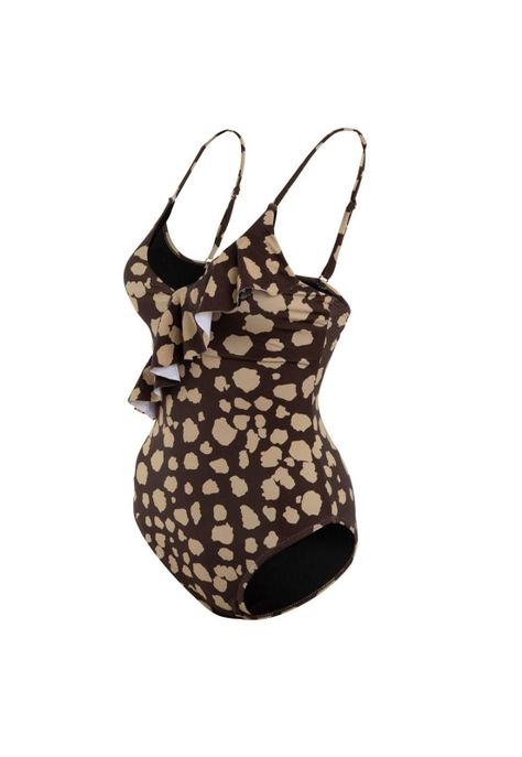 Traje de Baño Strap Ajustable Brown print-1