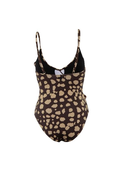 Traje de Baño Strap Ajustable Brown print-2
