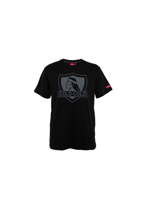 Polera Colo Colo Urbano Negra Escudo Gris-0