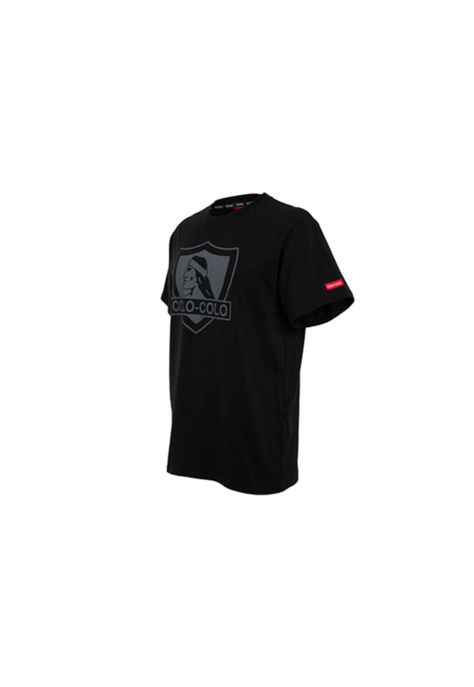 Polera Colo Colo Urbano Negra Escudo Gris-1