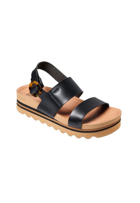 Sandalia Women Vista Hi Buckle Black Tan-0