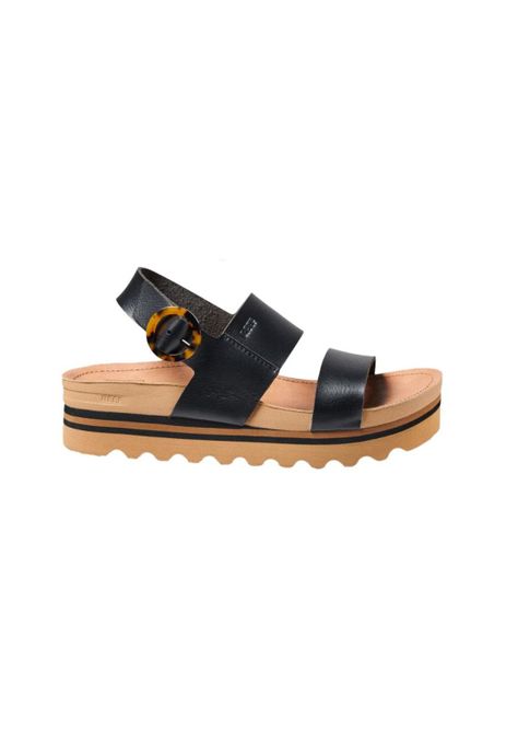 Sandalia Women Vista Hi Buckle Black Tan-1