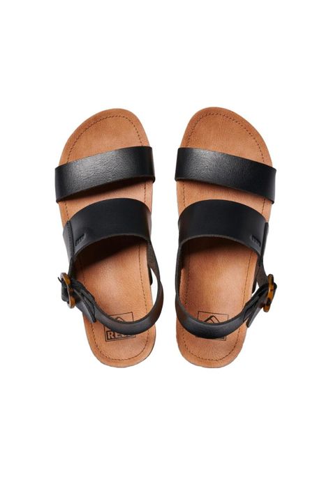 Sandalia Women Vista Hi Buckle Black Tan-2