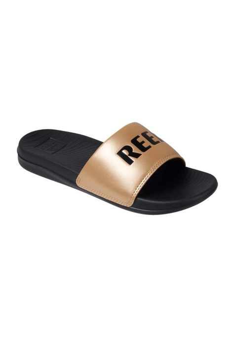 Sandalia Women One Slide Metal Gold-0