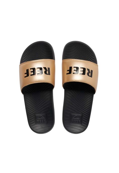 Sandalia Women One Slide Metal Gold-1