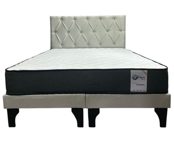 CAMA EUROPEA 2 PLAZAS CAPITONEADO BEIGE-1