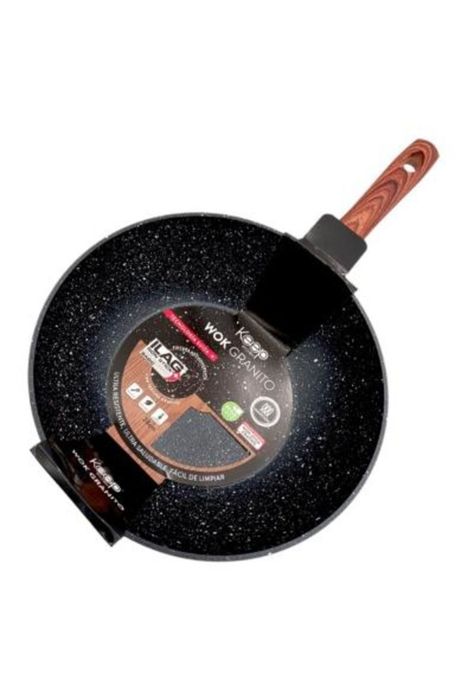 Wok Sartén Antiadherente Granito 28 cm Keep-3