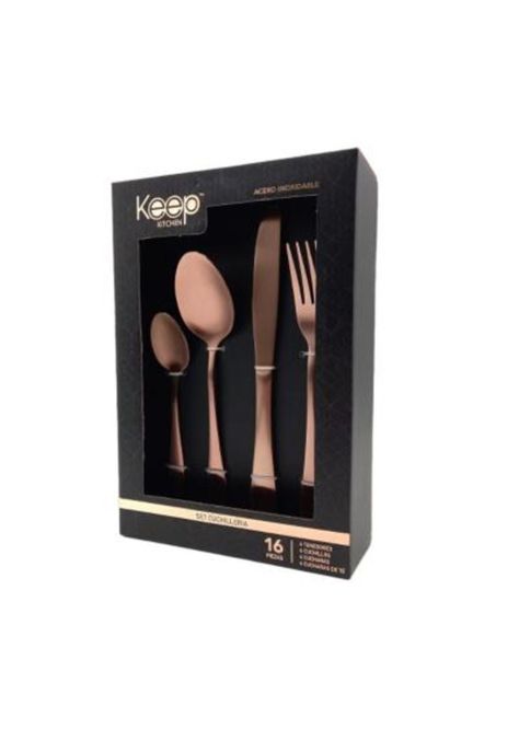 Set de Cubiertos Rose Gold 16 Pcs-0